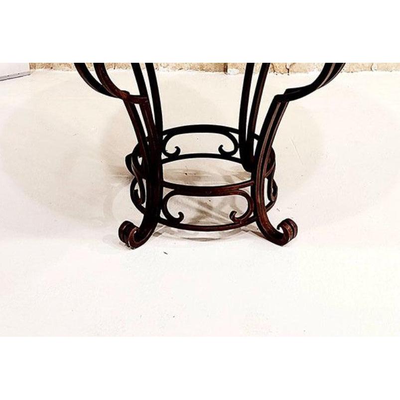 Mexports by Susana Molina 60" x 30" Natural Hammer Copper Top and Iron Base Round Dining Table