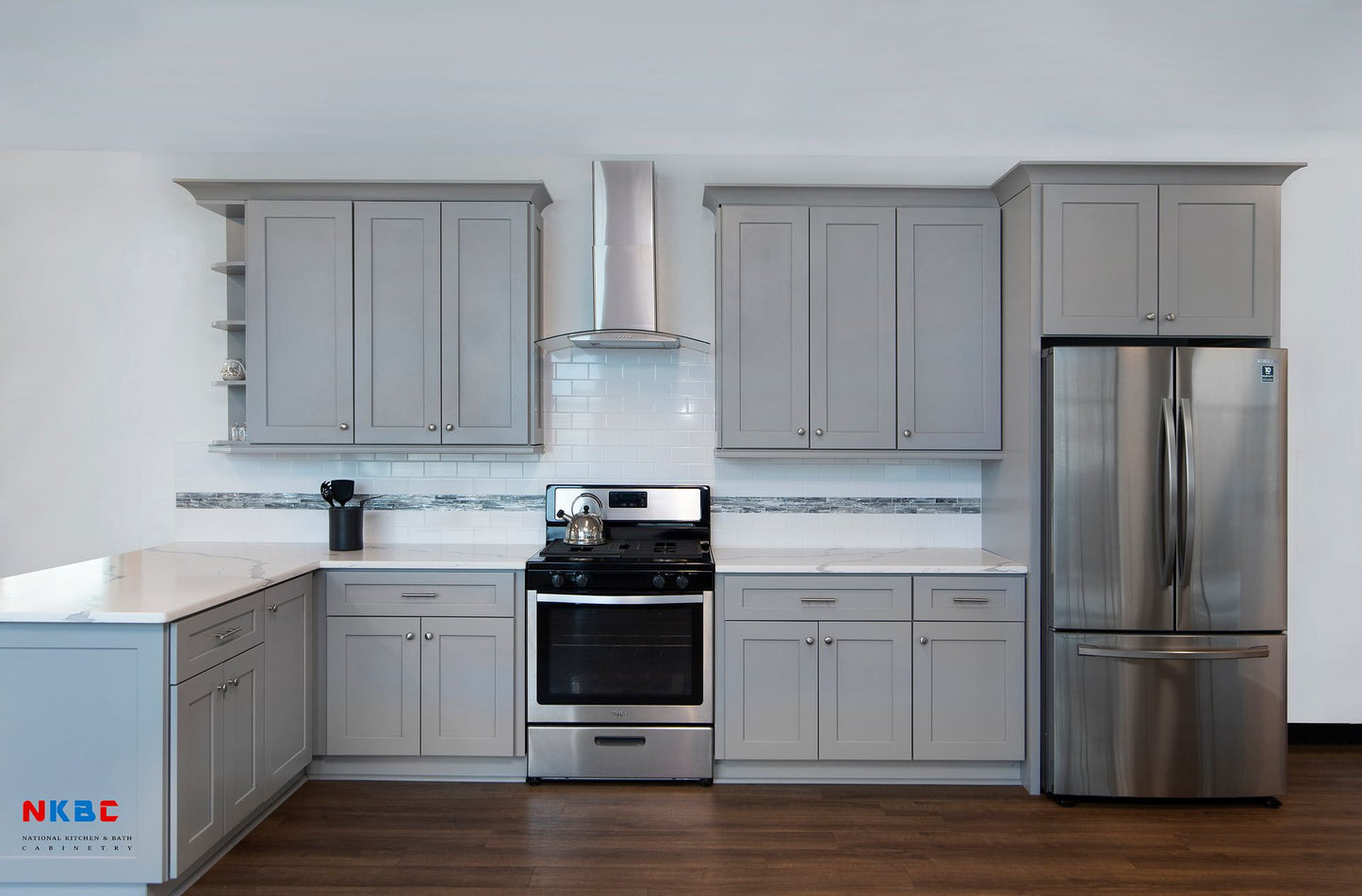 NKBC 15"W x 42"H x 12"D Pearl Gray Wall Cabinet
