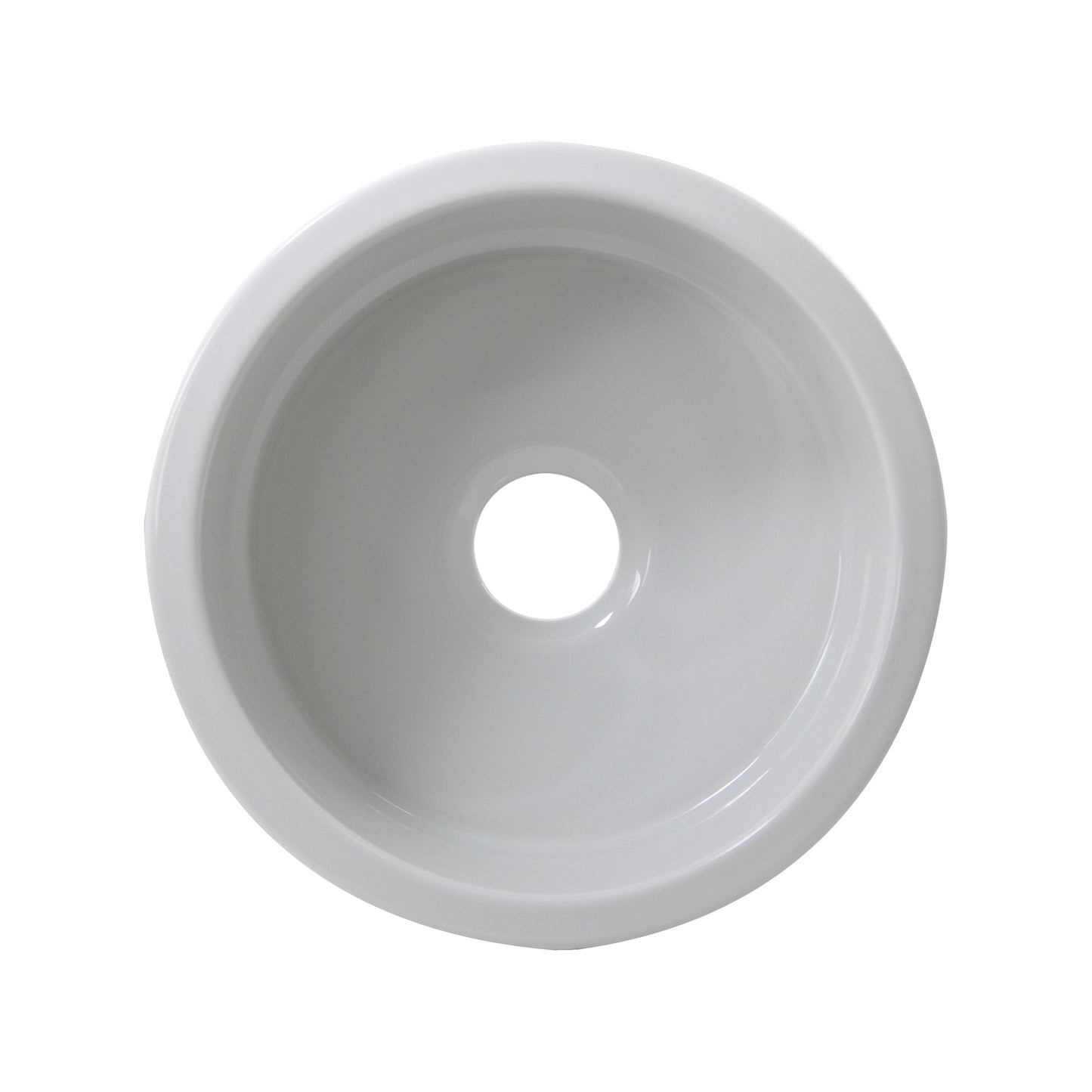 Nantucket Sinks Cape Collection 18" Round Dual-mount Porcelain Enamel Glaze White Fireclay Single Bowl Round Bar-Prep Kitchen Sink