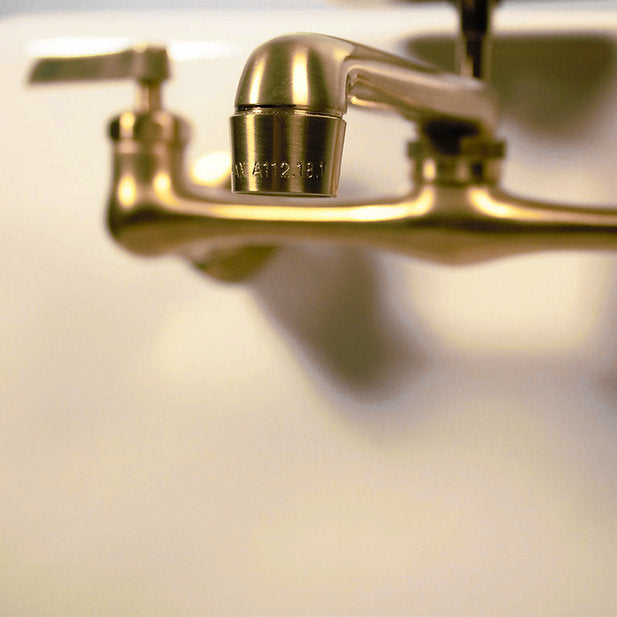 Nantucket Sinks Premium Accessories 8" Spread Wall Mounted Satin Brass Faucet With Soap Dish