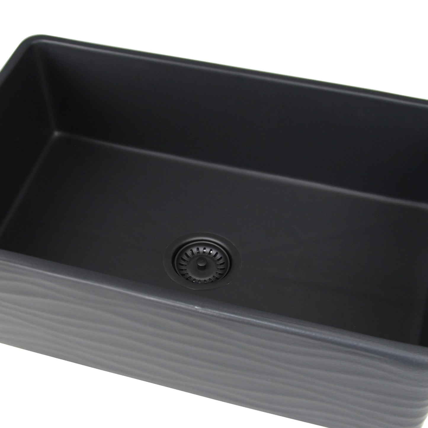 Nantucket Sinks Premium Kitchen 5" Matte Black Stainless Steel Extended Flange Disposal Kitchen Drain