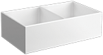 Nova Europa 50-50 33" White Fireclay Kirchen Sink by Chemcore Industries
