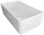 Nova Europa Large Single 33" White Fireclay Kirchen Sink w/Center Drain by Chemcore Industries