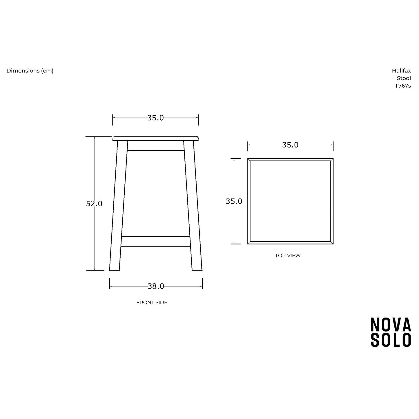 NovaSolo Halifax 15" Classic White Mahogany Stool
