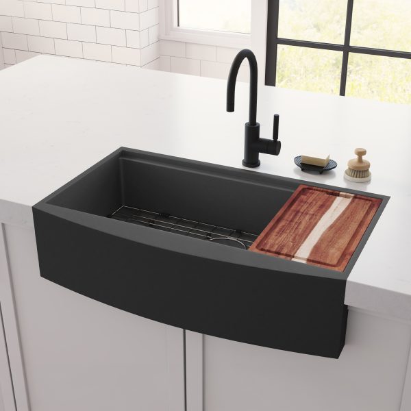 PULSE ShowerSpas Santa Cruz 9" H x 33" W x 20" D Gun Metal Black Undermount Sink