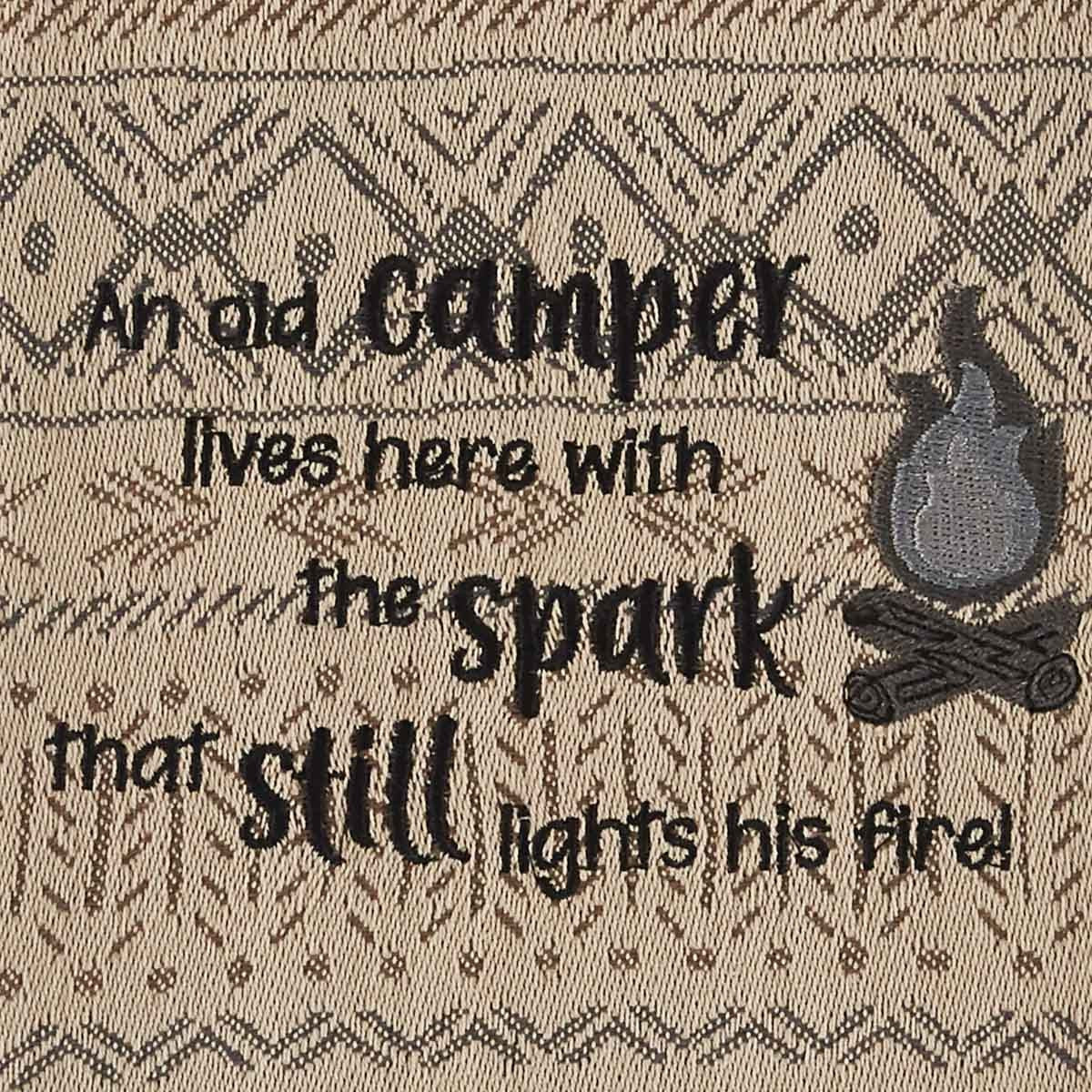 Park Designs An Old Camper Lives Here Embroidered Dishtowel - Set of 2