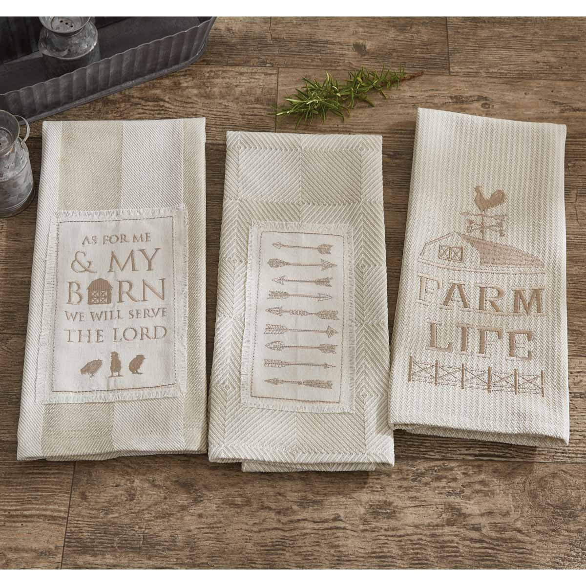 Park Designs Arrow Patch Embroidered Dishtowel - Set of 6