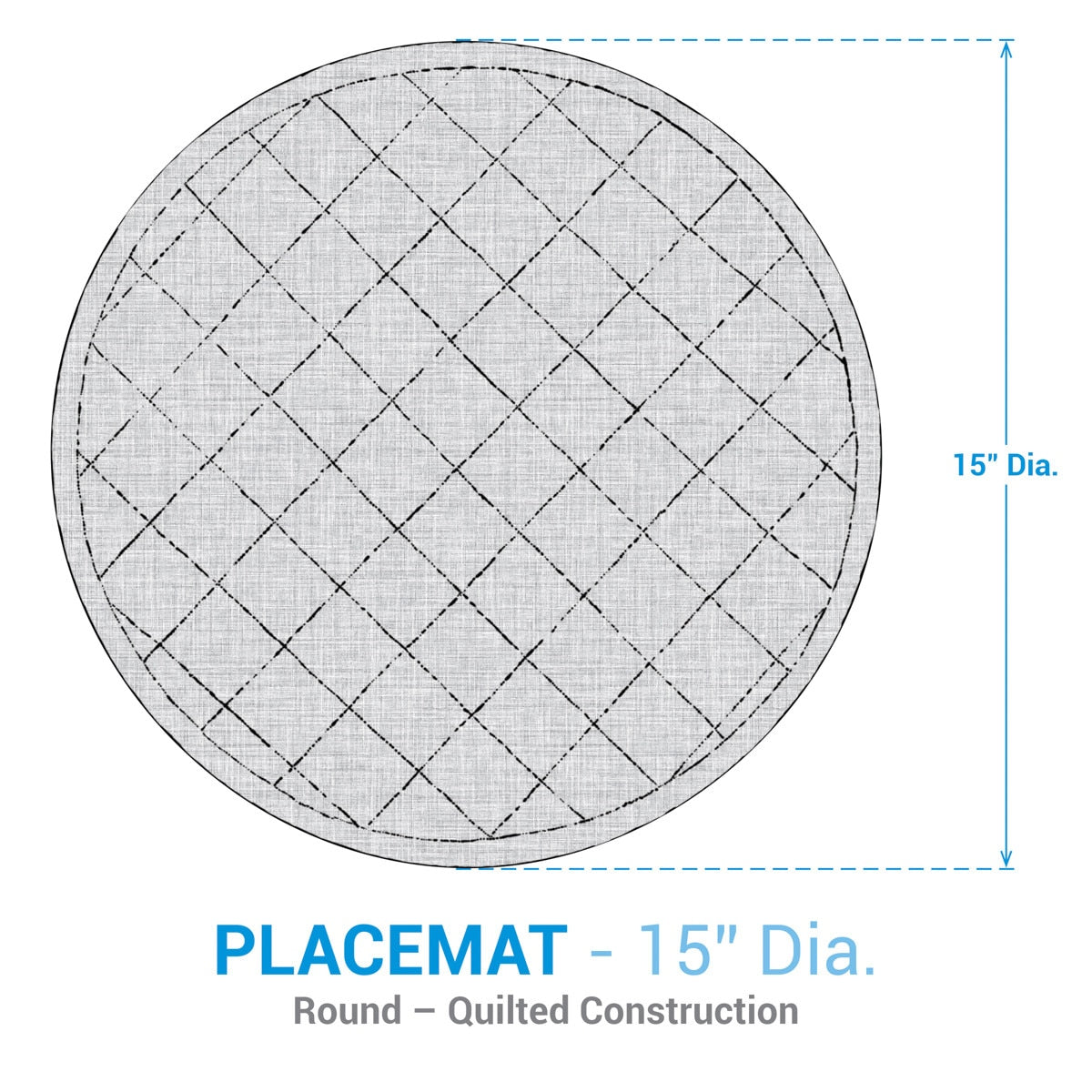 Park Designs Astor Plaid Round Quilted Placemat 15"Dia - Set of 12