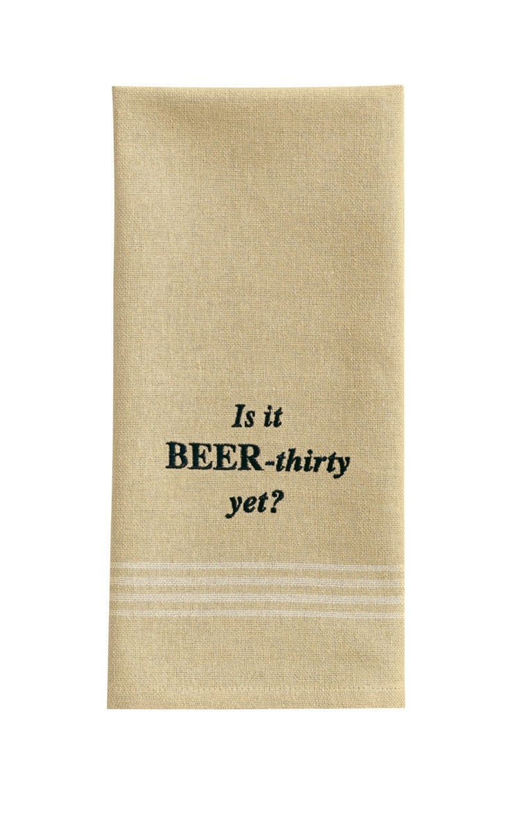 Park Designs Beer Thirty Yet Embroidered Dishtowel - Set of 6