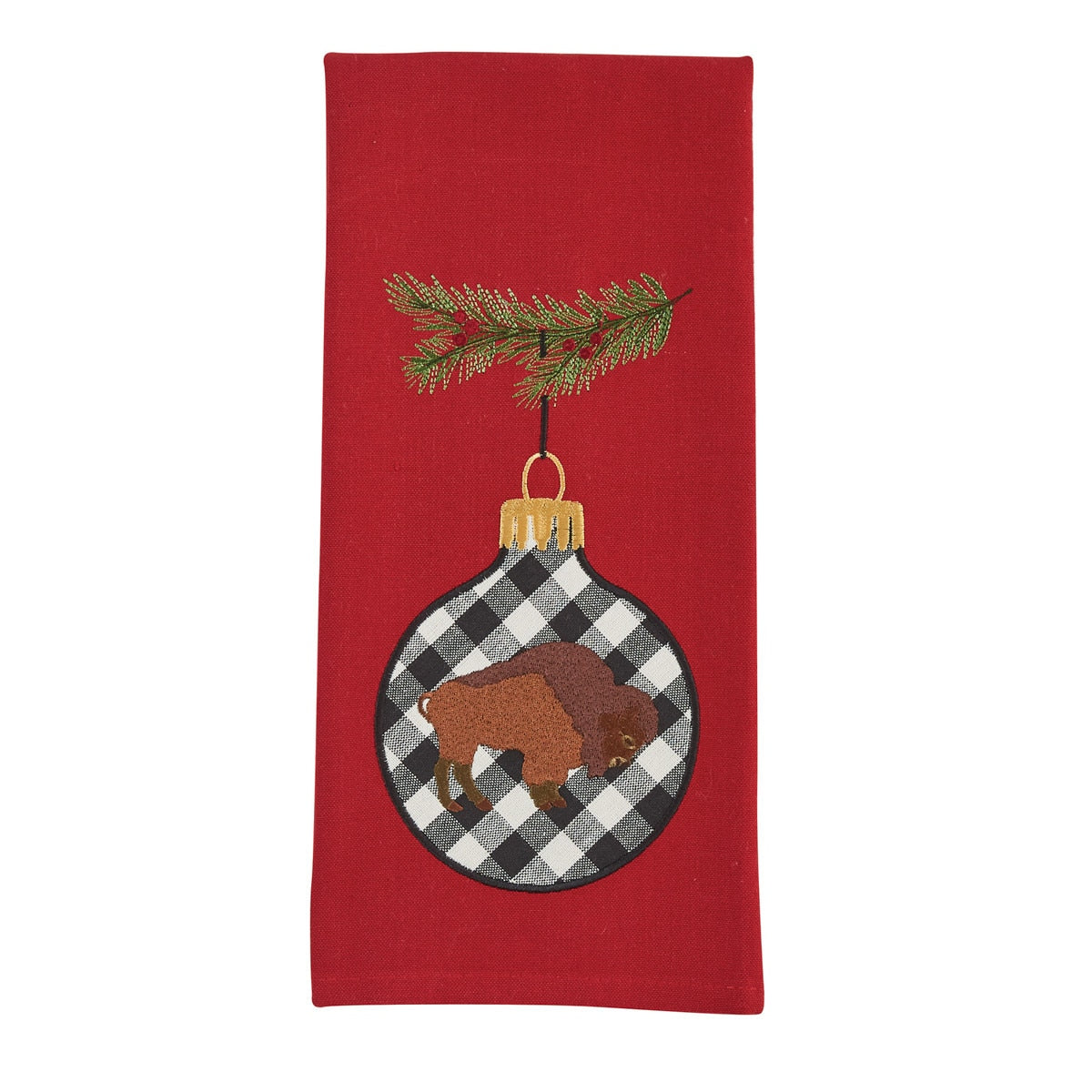 Park Designs Bison Ornament Embroidered Dishtowel - Set of 2