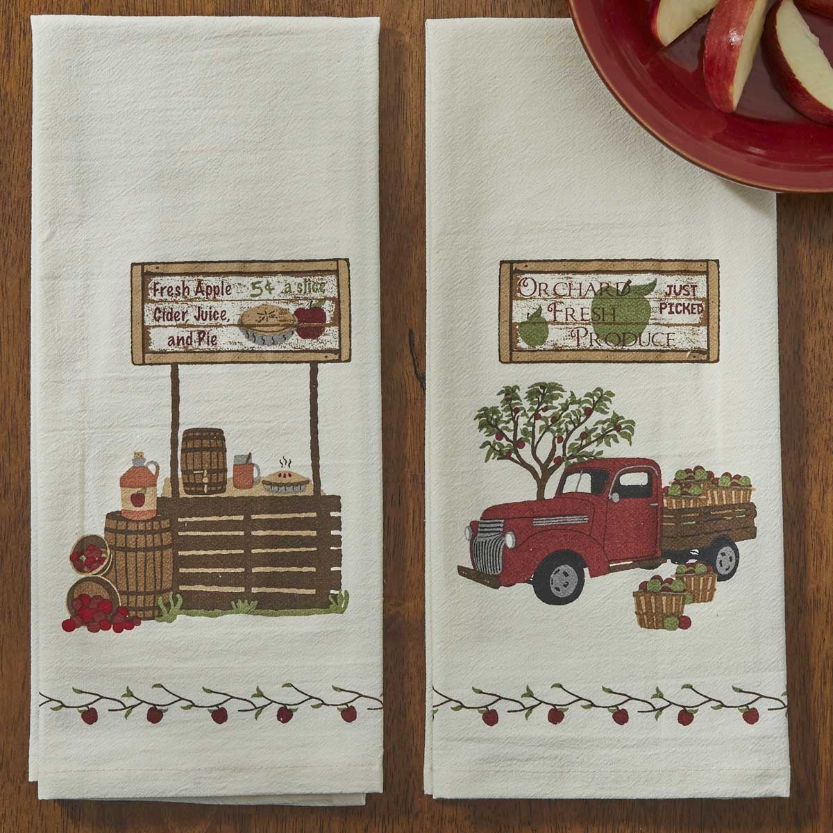 Park Designs Cider Stand Printed Flour Sack Dishtowel - Set of 6
