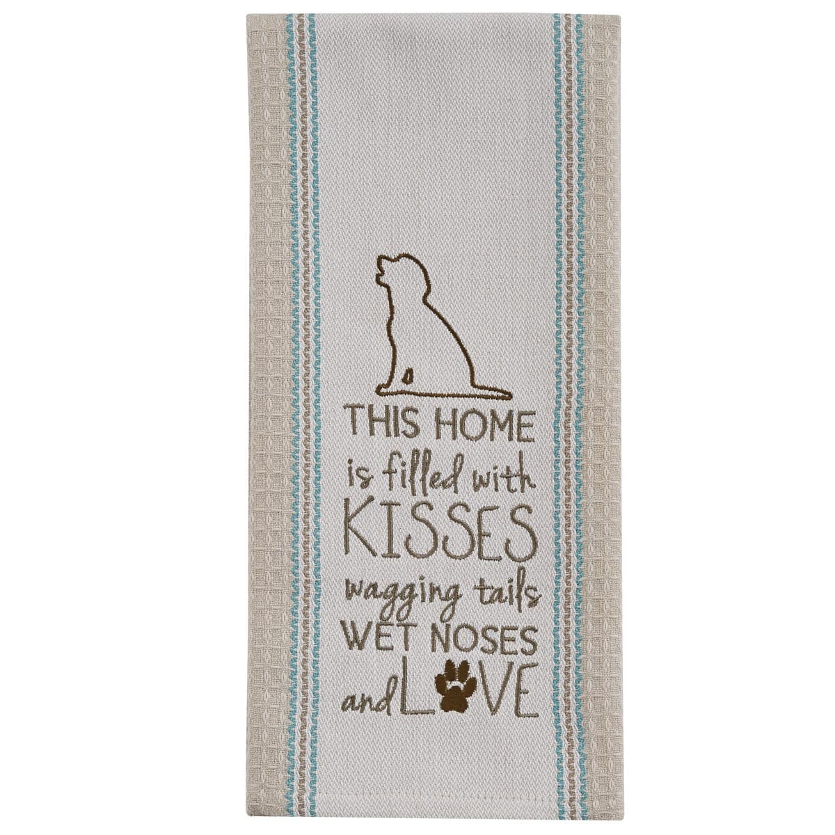 Park Designs Filled with Kisses Embroidered Dishtowel - Set of 2