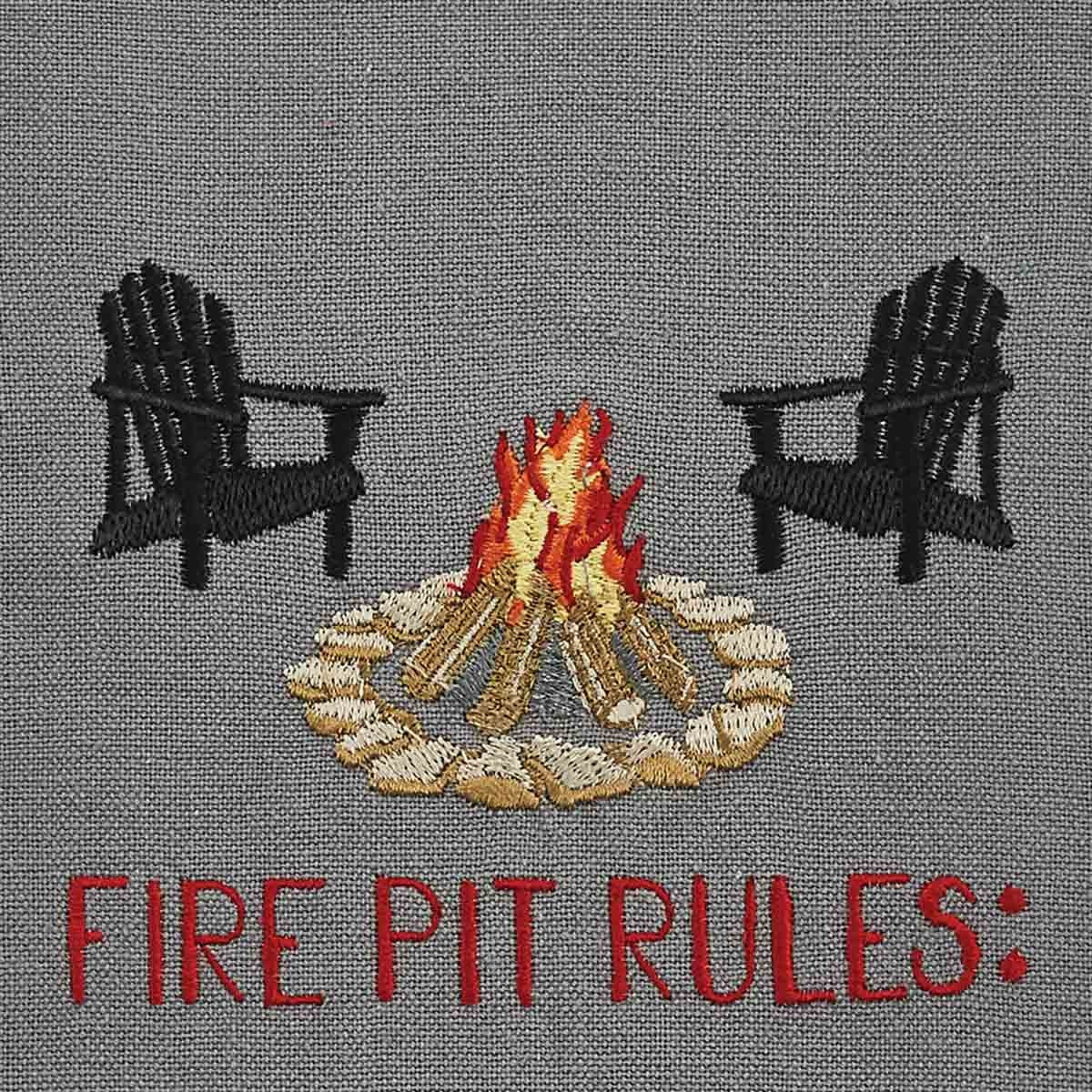 Park Designs Fire Pit Rules Embroidered Dishtowel - Set of 2