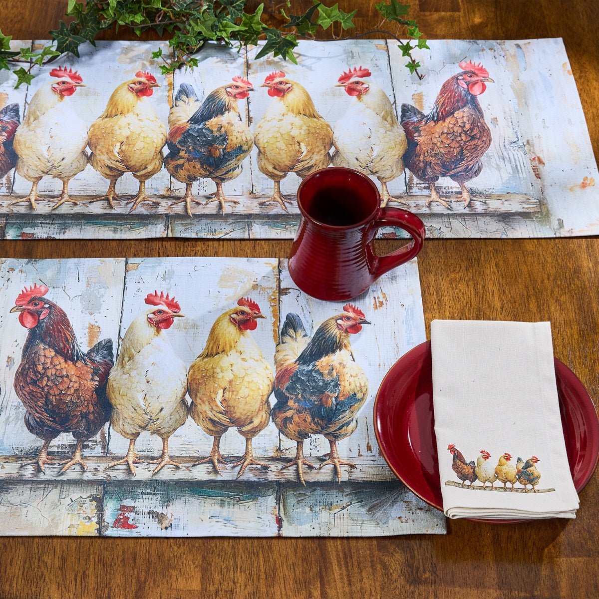 Park Designs Four Chickens In A Row Placemat - Set of 12