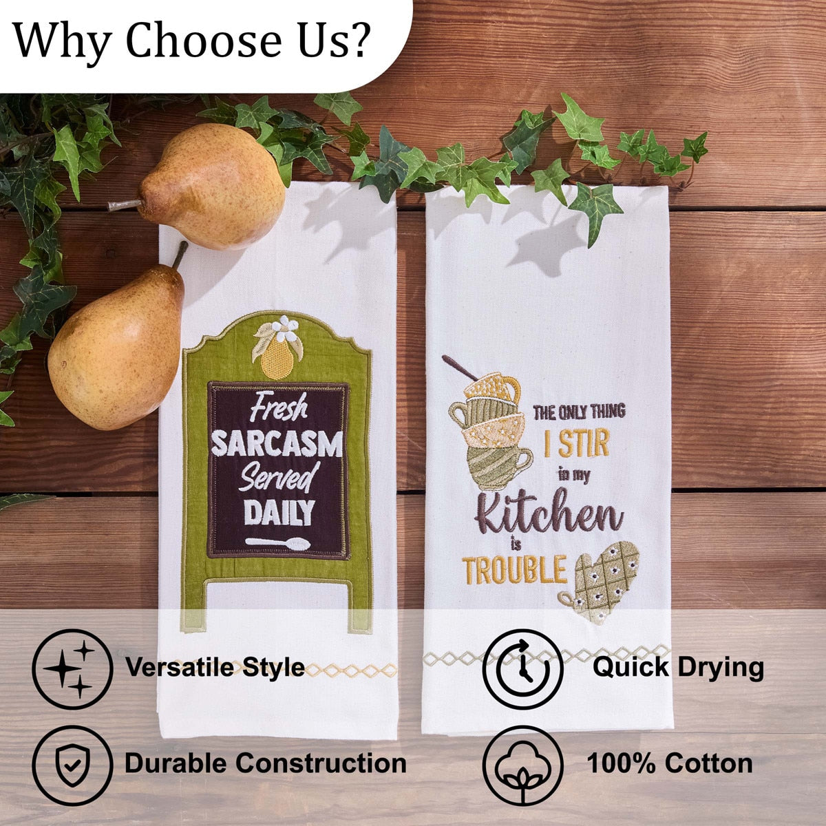 Park Designs Fresh Sarcasm Served Daily Dishtowel - Set of 6