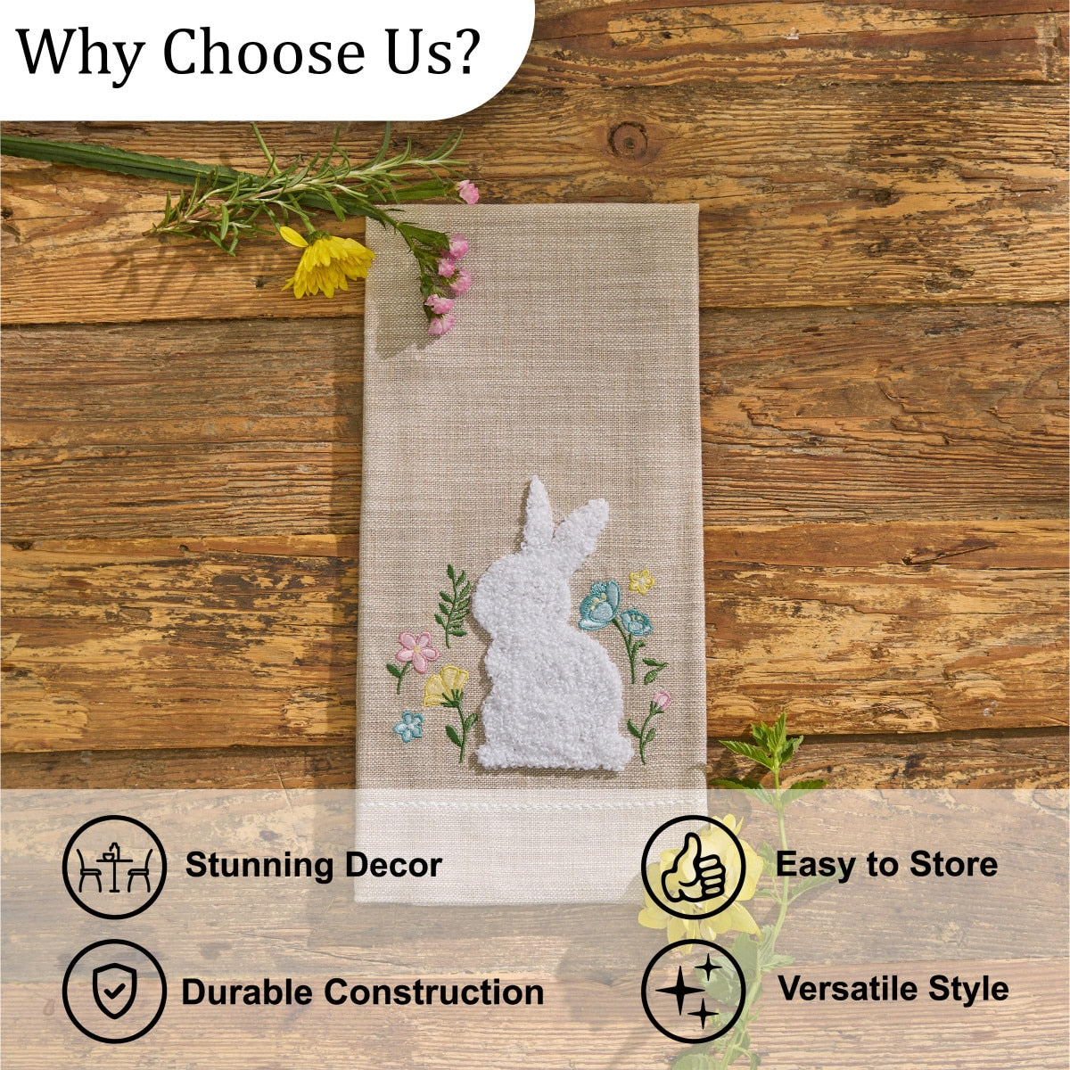 Park Designs Fuzzy Bunny Decorative Dishtowel - Set of 6