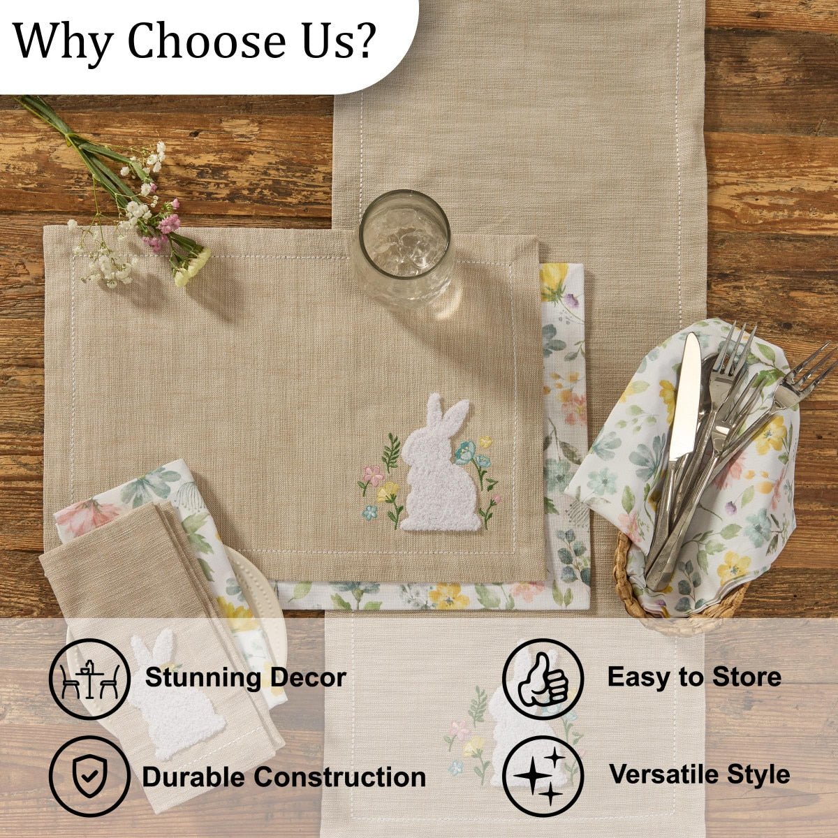 Park Designs Fuzzy Bunny Placemat - Set of 12