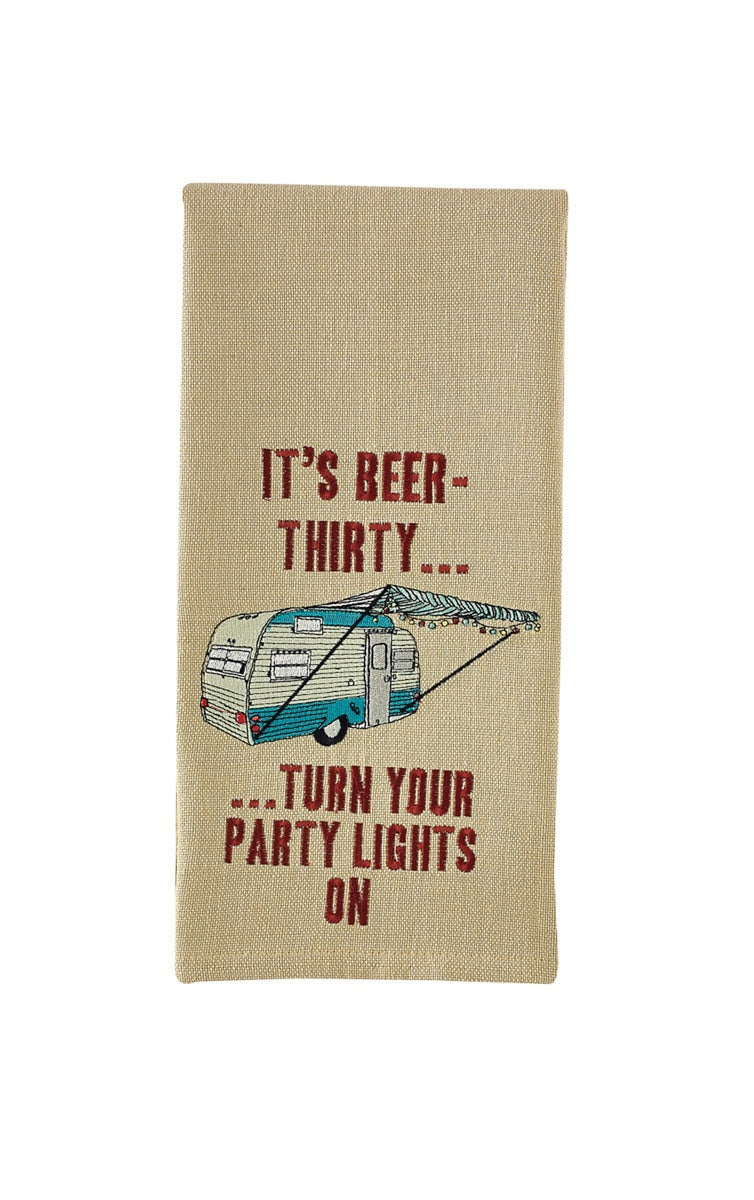 Park Designs It's Beer Thirty Embroidered Dishtowel - Set of 2