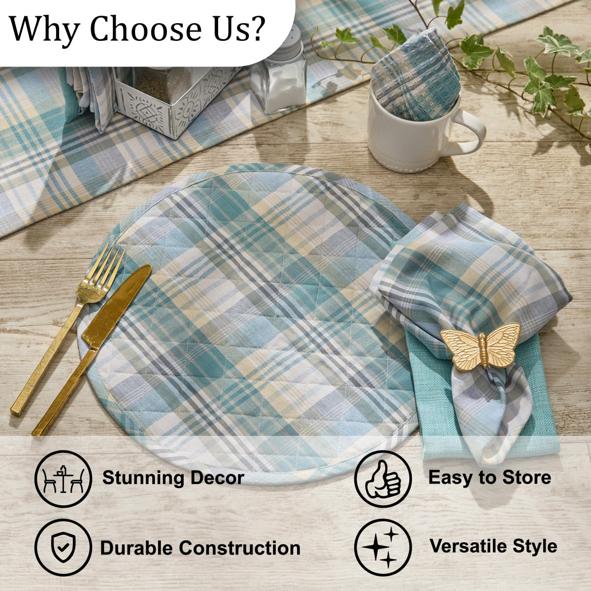 Park Designs Jolie Round Quilted Placemat 15" Dia - Set of 12