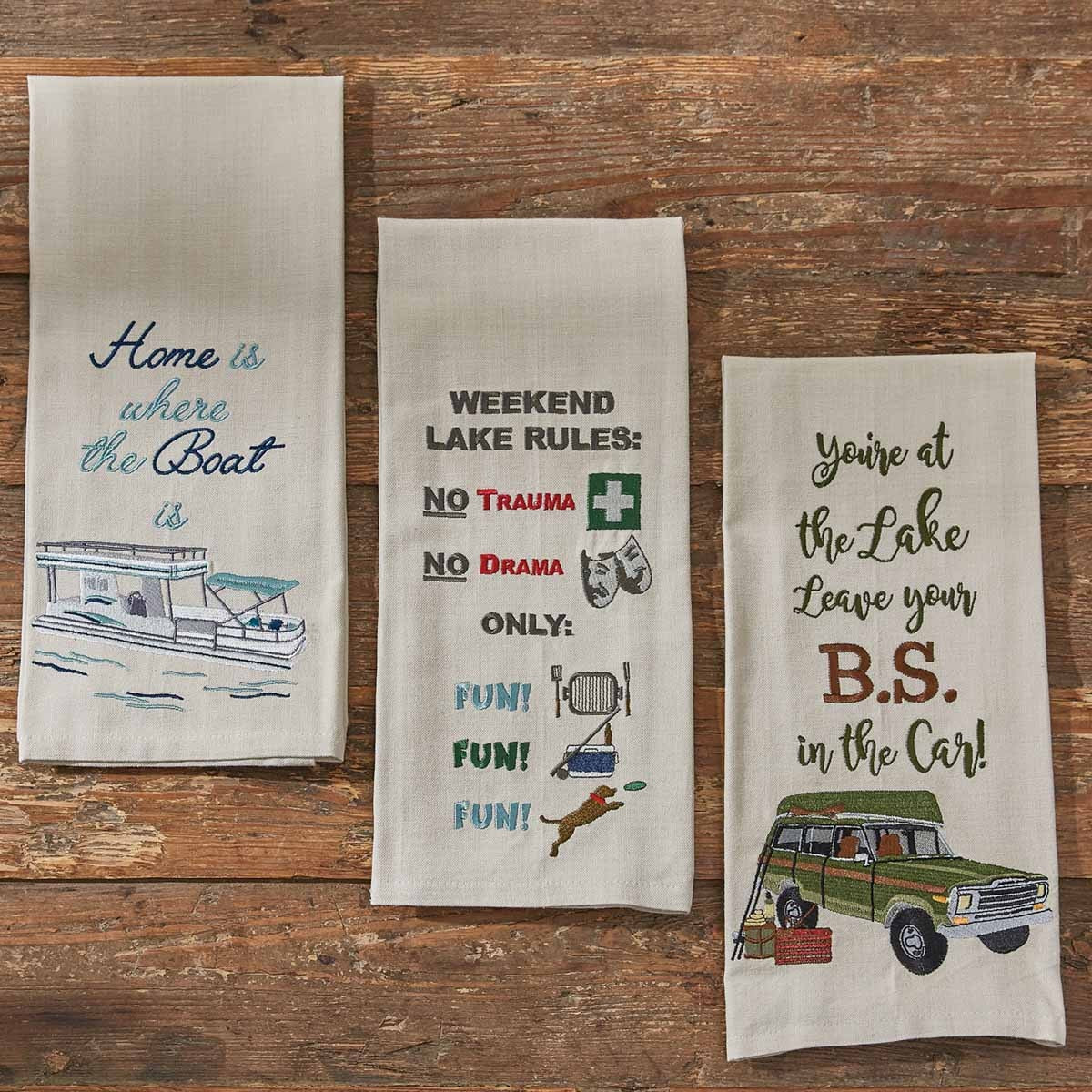 Park Designs Leave Your Bs Embroidered Dishtowel - Set of 2