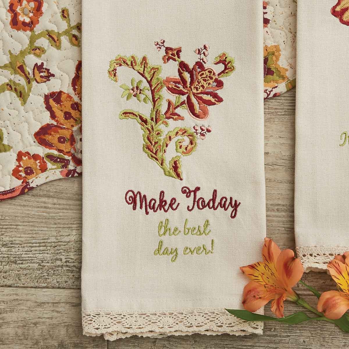 Park Designs Make Today Embroidered Dishtowel - Set of 6