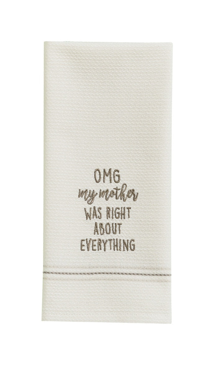 Park Designs Omg My Mother Was Right Embroidered Dishtowel - Set of 2