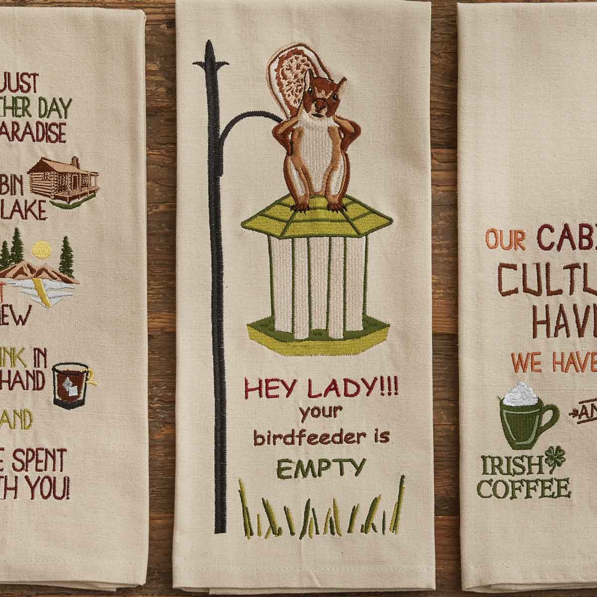 Park Designs Out Of Bird Seed Embroidered Dishtowel - Set of 2