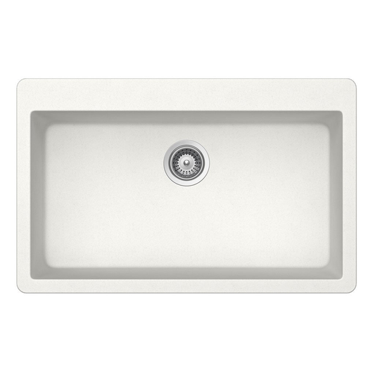 Pelican Int'l Crystallite Series PL-100 33" x 20 7/8" Alpina Granite Composite Topmount/ Undermount Kitchen Sink
