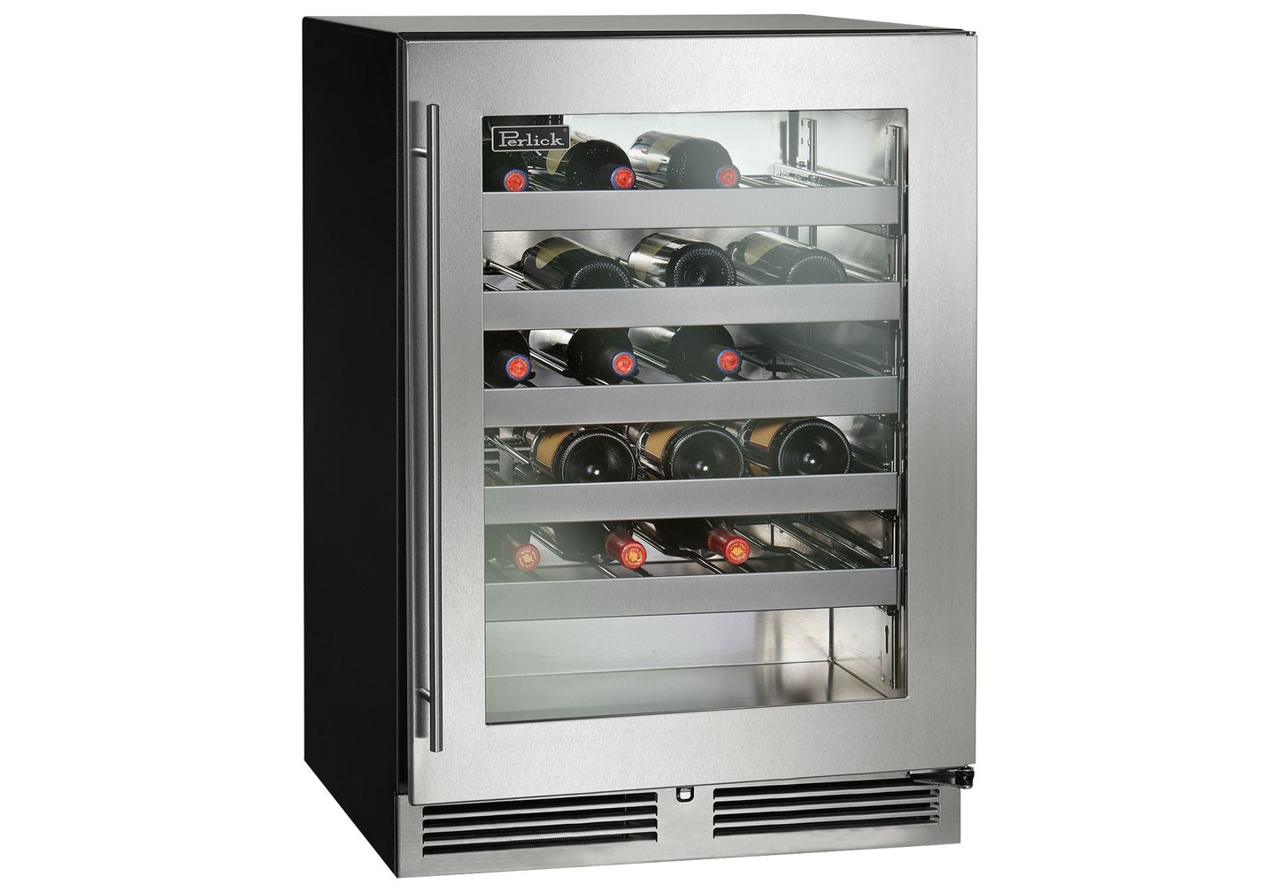 Perlick ADA Height 24" Compliant Indoor Wine Reserve with Stainless Steel Solid Door Hinge Right