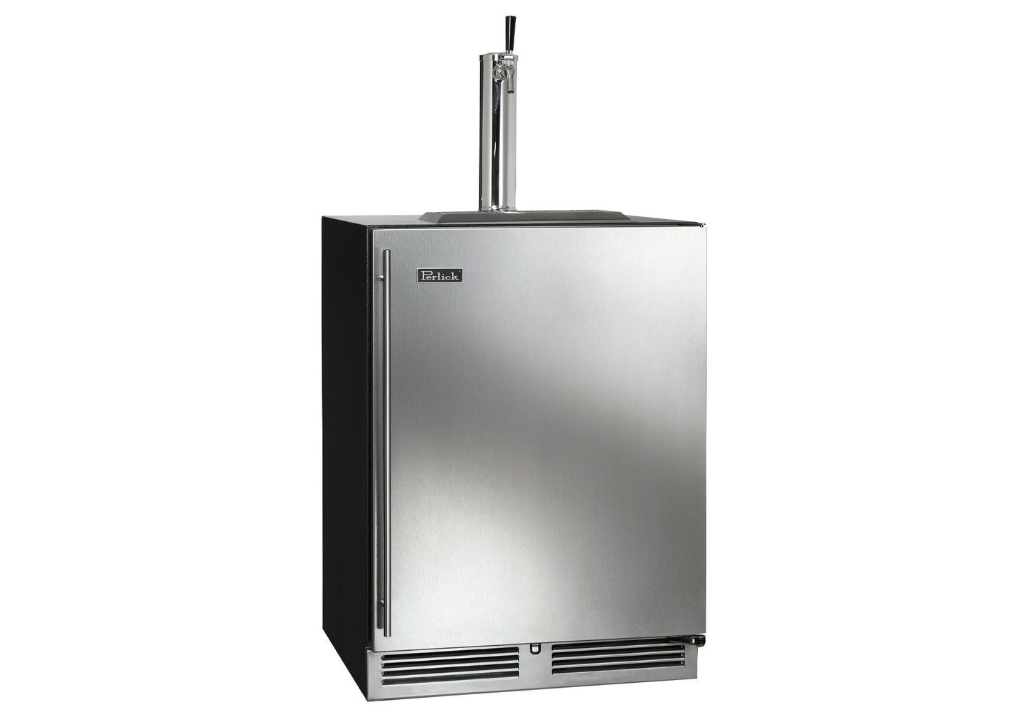 Perlick C-Series 24" Indoor Keg Dispenser - Single Tap with Stainless Steel Solid Door Hinge Right