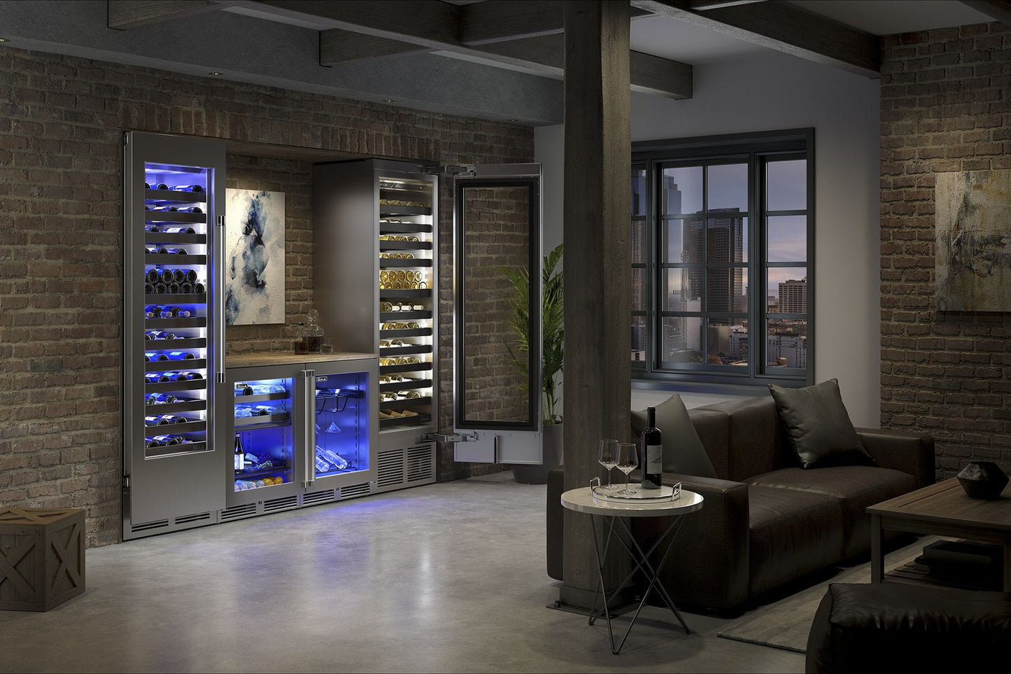 Perlick Signature Series 24" Marine Grade Wine Reserve with Fully Integrated Panel-Ready Glass Door Hinge Right with Lock
