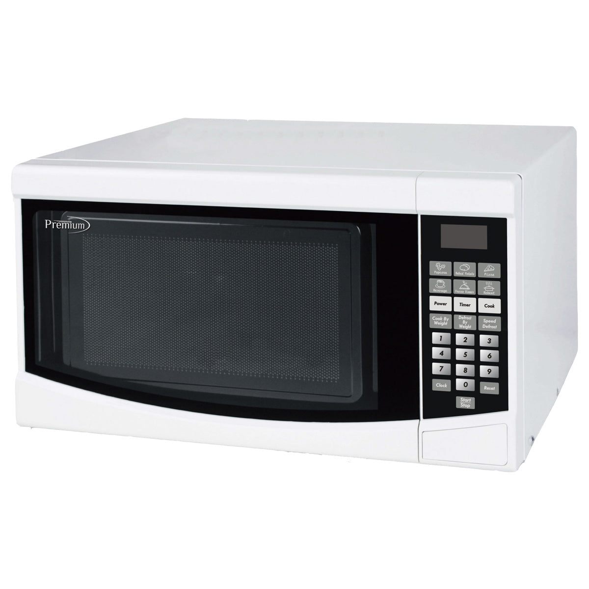 Premium Levella 0.7 ft³ White Microwave Oven With Child Safety Lock and Push Button Door