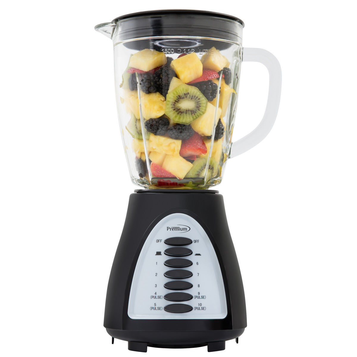 Premium Levella 10-Speed + Pulse Black Blender With 34 Oz. Glass Jar