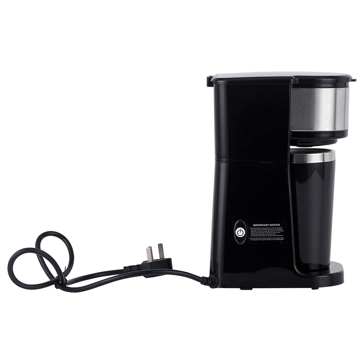 Premium Levella 2-Cup Black Coffee Maker