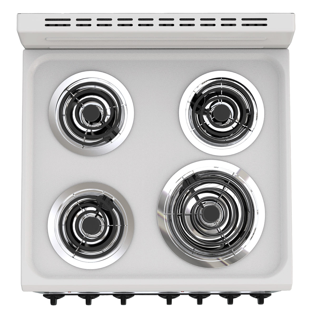 Premium Levella 24" White Freestanding Electric Stove With 4 Spiral Hot Plates, 1 Bake Tray, and 1 Bake Wire