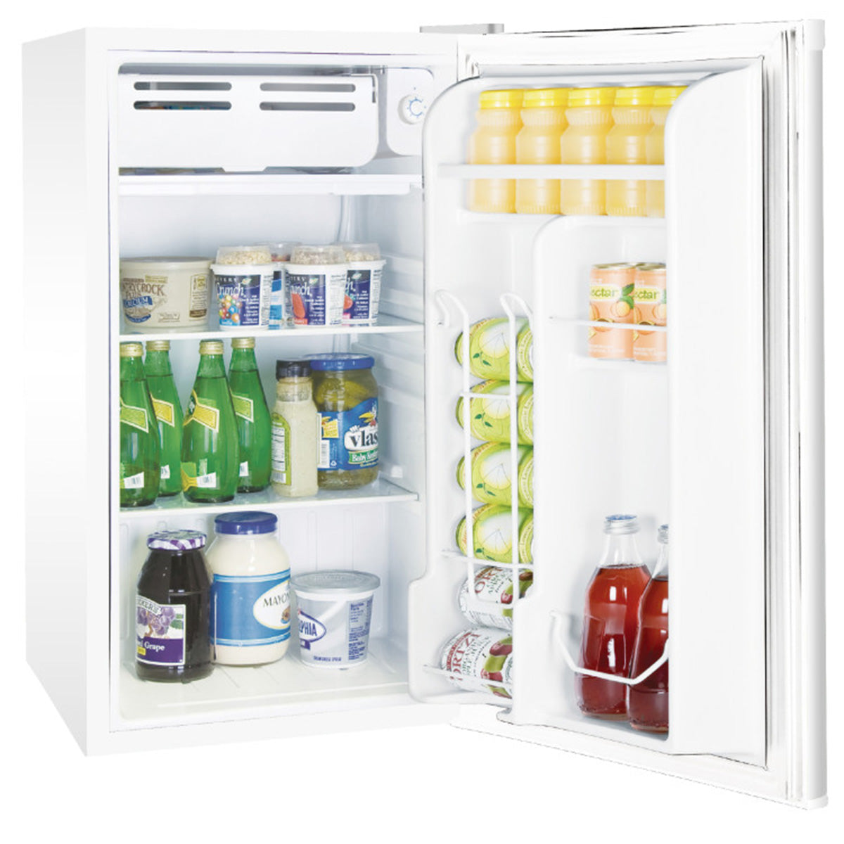 Premium Levella 3.2 ft³ White Energy-Saving Refrigerator With Reversible Door and Adjustable Legs