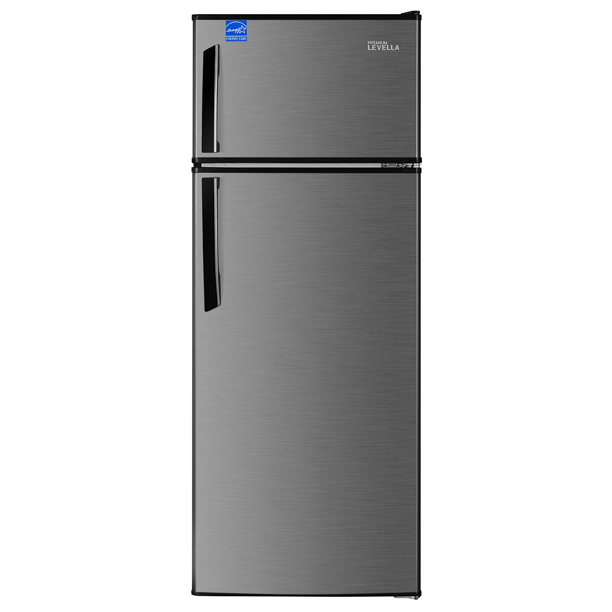 Premium Levella 7.3 ft³ Inox Refrigerator With Manual Defrost, 3 Spill-Proof Glass Shelves, and Energy Star Certification