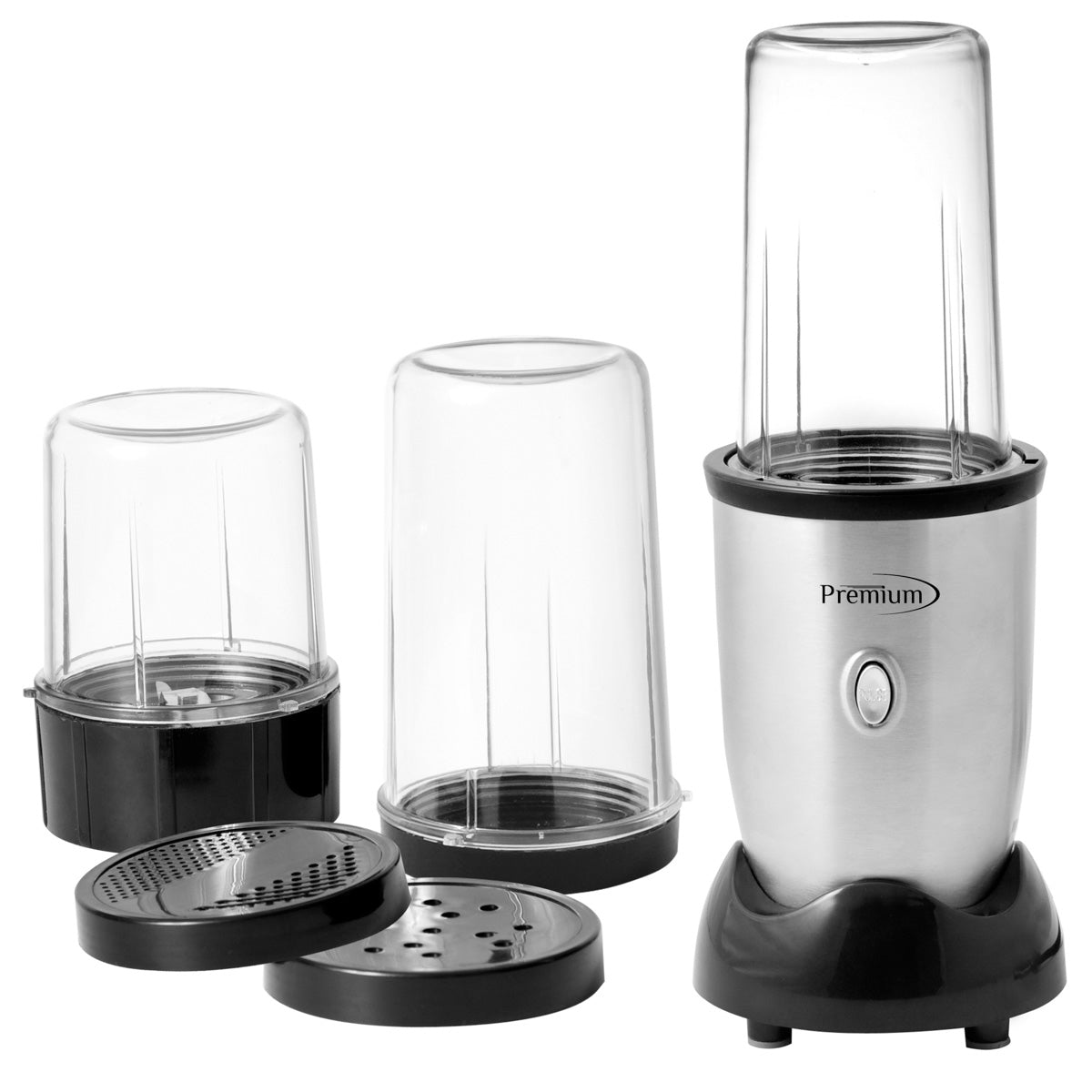 Premium Levella Black and Silver Personal Blender 9 pcs Set