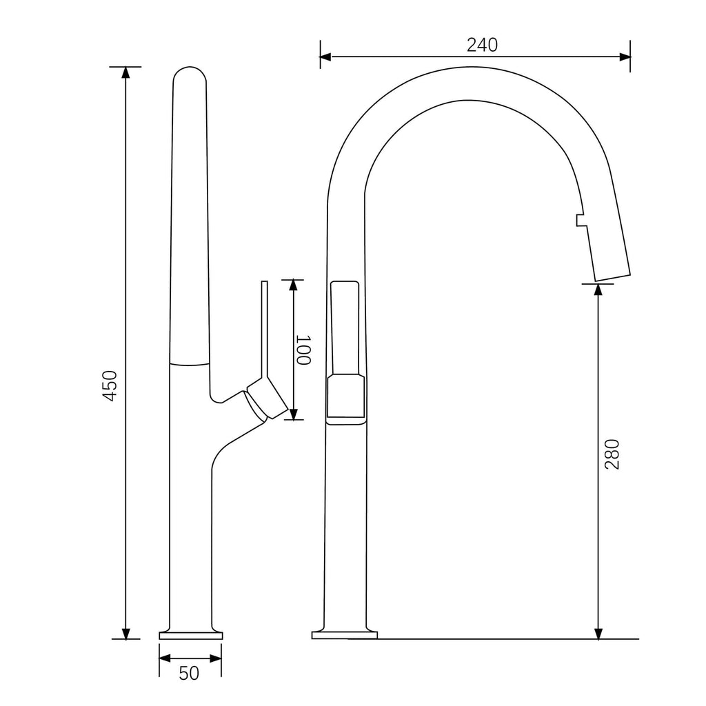 RBROHANT Hot And Cold Mix Pull Down Sprayer Kitchen Faucet Matte Black JK0212