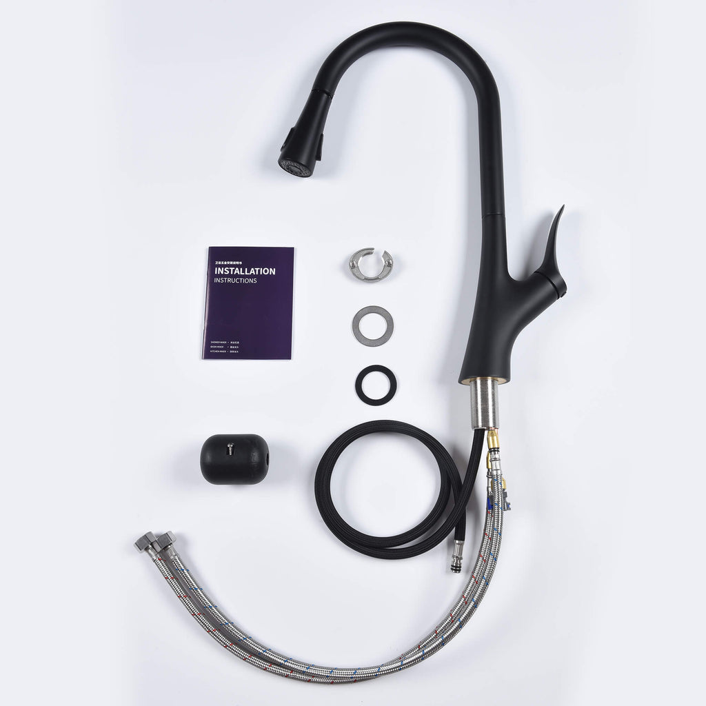 RBROHANT Kitchen Faucet with Pull Out Spray Dual Mode Nozzle Hot and Cold Kitchen Sink Mixer Tap JK0203