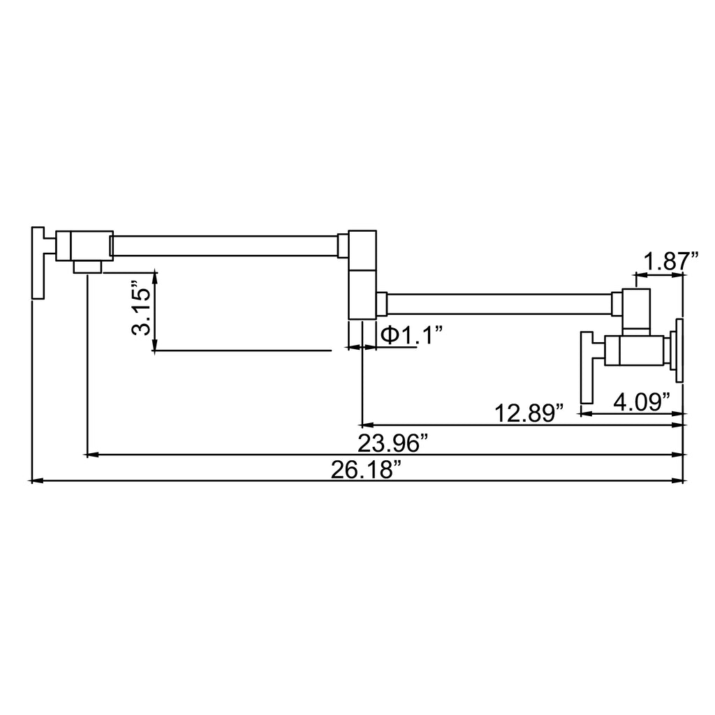 RBROHANT Pot Filler Faucet Wall Mounted Kitchen Faucet Dual Stretchable Joint Folding Swing Arm RB1013
