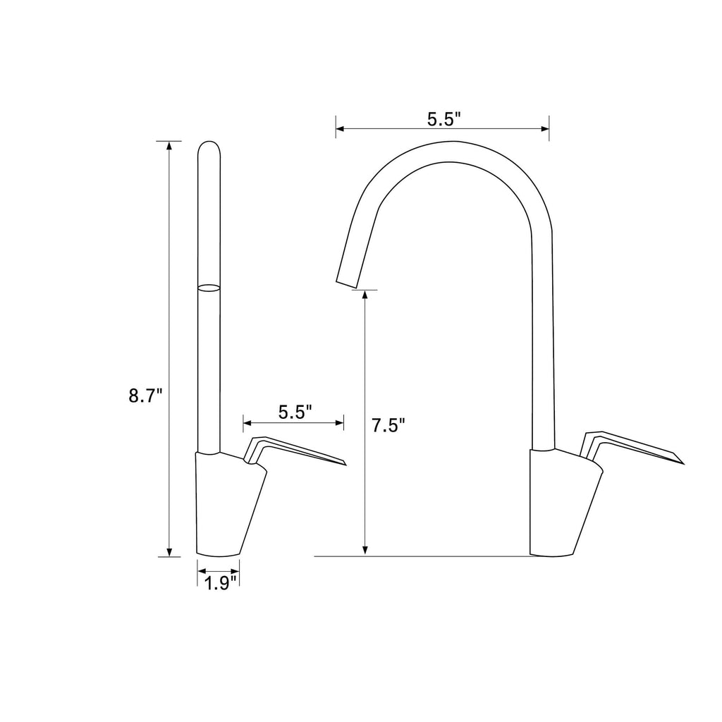 RBROHANT Single Handle Kitchen Faucet One-Hole Black Solid Brass JK0204