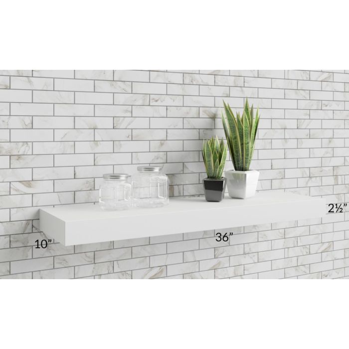 RTA 36" Floating White Shelf