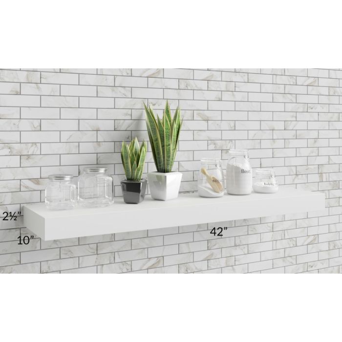 RTA 42" Floating White Shelf