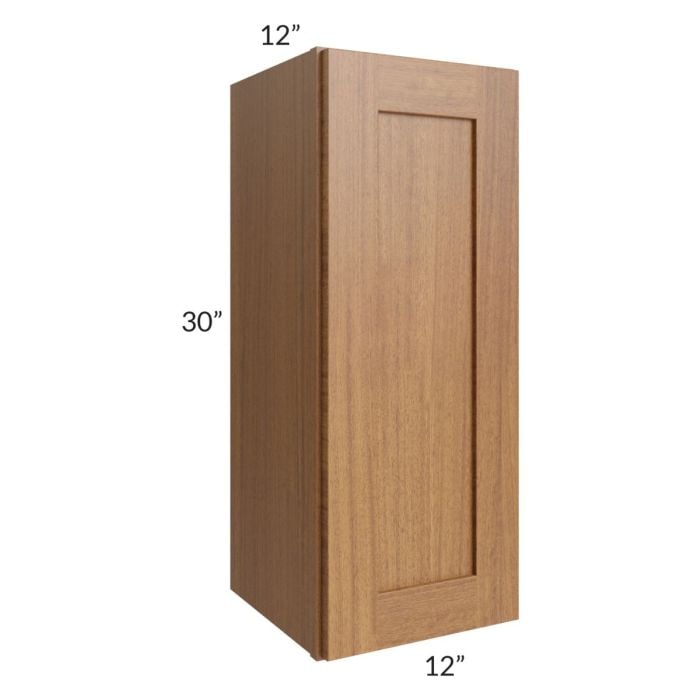 RTA Artisan Walnut Shaker 12" x 30" Wall Cabinet with 1 Decorative End Panel
