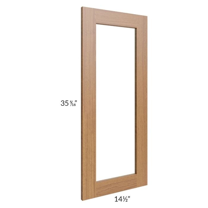 RTA Artisan Walnut Shaker 15" x 36" Glass Door Only with Glass Included