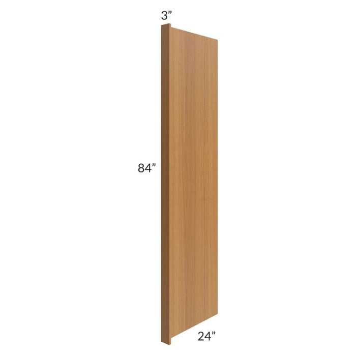 RTA Artisan Walnut Shaker 24" x 84" Refrigerator End Panel with a 3" Return