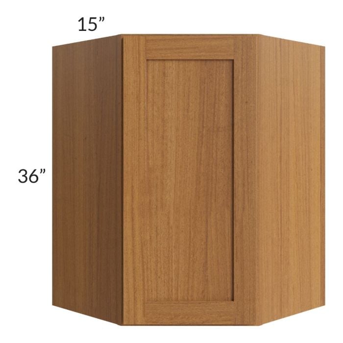 RTA Artisan Walnut Shaker 27" x 36" x 15" Wall Diagonal Corner Cabinet