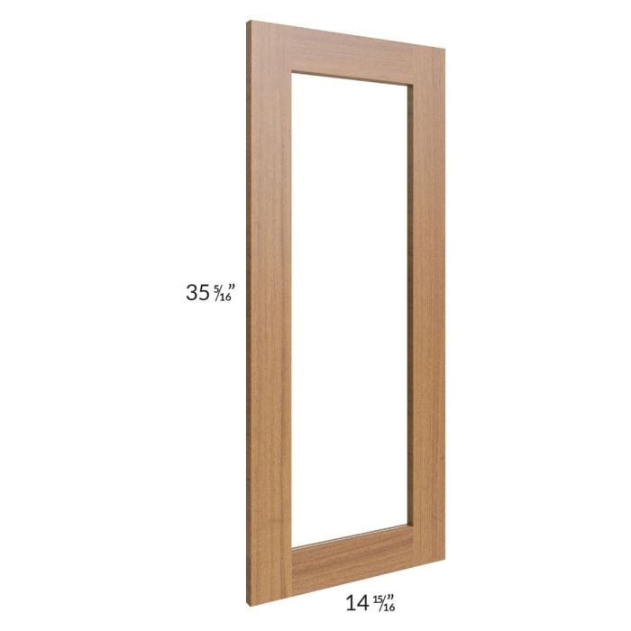 RTA Artisan Walnut Shaker 27" x 36" x 15" Wall Diagonal Corner Glass Door Only with Glass Included
