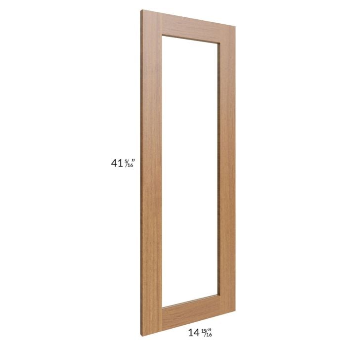 RTA Artisan Walnut Shaker 27" x 42" x 15" Wall Diagonal Corner Glass Door Only with Glass Included